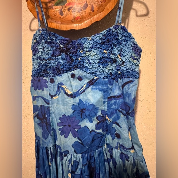 Moon River Shirred Drop-Waist Midi Dress Size Medium - Picture 10 of 14